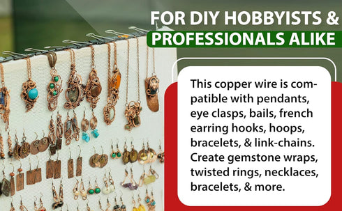Mandala Crafts Bare Copper Wire for Jewelry Making 20 Gauge Wire for Wrapping - Pure Copper Crafts Wire Bendable Beading Jewelry Wires - 15 Yds So...