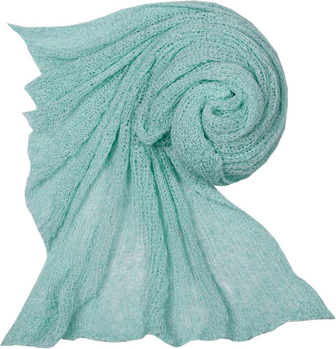 Newborn Baby Photography Prop Swaddle Cheesecloth Knit Crochet Wrap 16 Colors Available (Mint)...