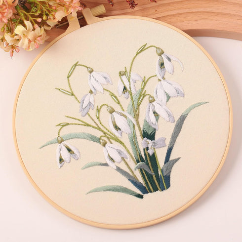 Harimau 3Pc Embroidery Kit for Beginners, Floral Plant Pattern,Cross Stitch Kits Set, Including Stamped Embroidery Cloth with 3 Embroidery Hoops, ...