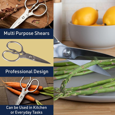 Heavy Duty Kitchen Scissors - Multipurpose Forged Stainless Steel Scissors for Meat, Chicken, Fish, and Herbs - 8.25 Inch Kitchen Shears that Come...