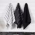 Ritz Premium 100% Cotton Terry Check Kitchen Dish Towels - Highly Absorbent, Super Soft, Long-Lasting, 25"x15", 3-Pack, Black...