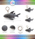Puzzled Shark Plush Keychain Stuffed Animal Toy - Soft Fur Ocean Life Animal Grey Shark Charm Keyring, Cute Decorative Plush Toy Accessory Fun Bud...