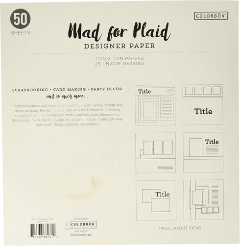 12in Designer Paper Mad for Plaid (Style may vary), Bright Ideas, 12" X 12"...