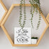 5 x 5" I Kiss Better Than I Cook White Wood Block Plaque Box Signs, fit Kitchen Cooking Wood Box Sign, Home Living Room Trestle Table Decoration -...
