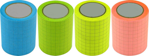 4A Roll Sticky Notes,Full Adhesive,Width x Length 2 x 315 Inches,Neon Assorted,Grid,Self-Stick Notes,4 Refill Rolls,4A PSS 9-1 Grid Refill...