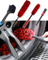 Professional 4 Pack Long Handle Wheel Brush Kit for Cleaning Wheel and Tire- 2X Soft Wheel Cleaning Brush, Detailing Brush and Stiff Tire Brush, B...