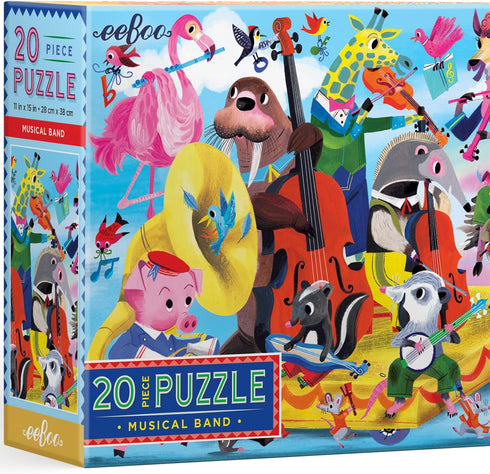eeBoo: Musical Band 20 Piece Puzzle for Kids, Encourages Hand-Eye Coordination, Fine Motor Skills, and Problem Sloving, 15" x 11" When Completed, ...