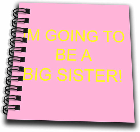 3dRose im Going to be a Big Sister, Yellow Lettering on Pink Background-Mini Notepad, 4 by 4-inch (db_172414_3)...