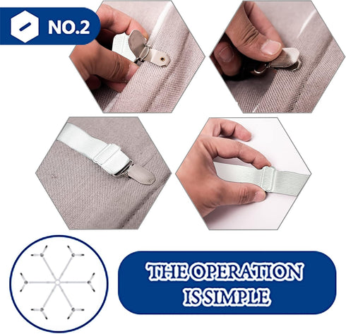 TGOOD Bed Sheet Holder Straps, Mattress Cover Clips to Hold Sheets in Place, Adjustable Bed Bands, Elastic Grippers,Fasteners,Keepers,Suspenders F...