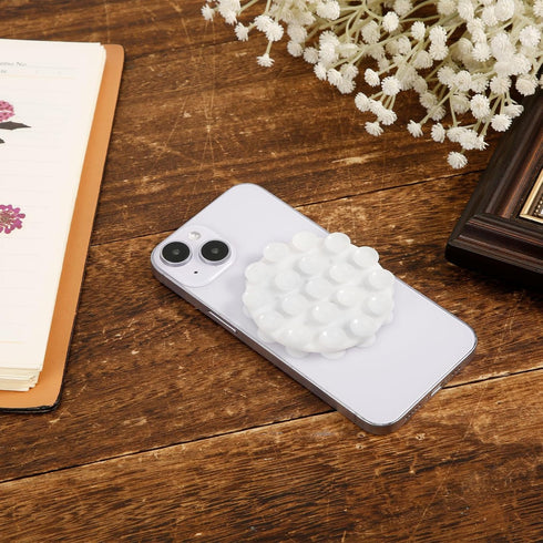 Double Sided Suction Phone Mount, Round Silicone Suction Cup Phone Holder Multifunctional Suction Phone Case Self-Adhesive Phone Sticky Grip for M...