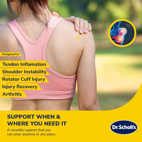 Dr. Scholl's Compression Shoulder Support with Massaging Gel, Breathable Fabric, Shock-Absorbing Shoulder Brace for Shoulder Pain Relief, Built-in...