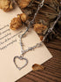 Sacina Gothic Barbed Wire Heart Necklace, Zinc Alloy Heart Pendant, Goth Jewelry Gift for Women...