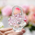 H&D HYALINE & DORA Glass Rose Flower Gift for Women Handcraft Pink Crystal Rose Flower Basket Figurine for Valentine's Day Mother's Day Christmas...