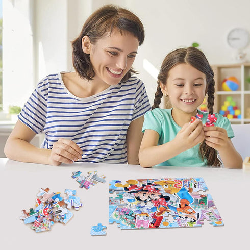 LELEMON Puzzle for Kids Ages 4-8 in a Metal Box 100 Piece Learning Educational Puzzles for Children Girls and Boys...