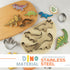 Pack of 8 Dinosaur Cookie Cutters – Stainless Steel T-Rex Dinosaur Footprint Triceratops Stegosaurus Dinosaur Egg Brontosaurs Shapes Baking Cutter...