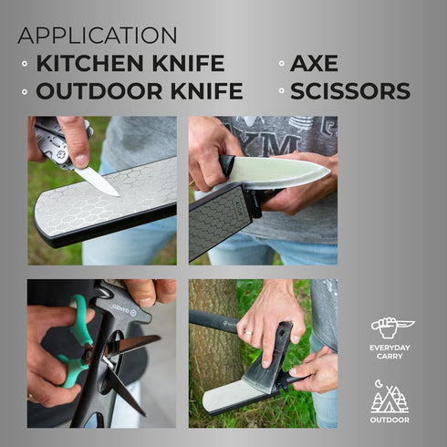 GANZO Firebird ProSharp Multifunctional Diamond Tungsten Steel Ceramic Sharpener - Double Sided Stone - Outdoor Field Knife Sharpener - Pointed To...