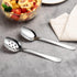 IMEEA Flat Edge Spoon 18/8 Stainless Steel Flat Bottom Serving Spoon for Cooking 8-Inch Slotted Spoon, Set of 2...