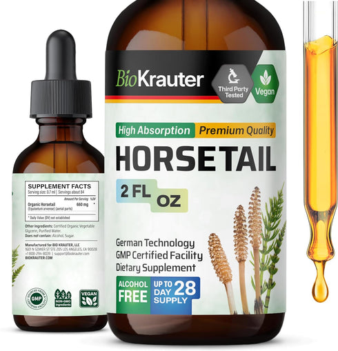 Horsetail Tincture - Organic Horsetail Herb for Hair Growth - Pure Ingredients - Horse Tail Liquid Extract Supplement - Alcohol and Sugar Free Veg...