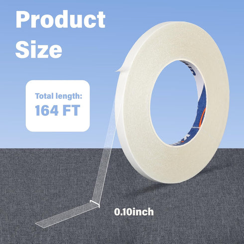 Heavy Duty Fabric Tape - Double Sided Sticky Fabric Tape Strong Adhesive Cloth Hem Tape,Hemming Tape No Sewing or Ironing, Gluing - 2/5 Inch x 164...