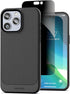 ENCASED Privacy Case Designed for iPhone 15 Pro (2023) Flexible Slim-fit Grip Cover with Anti-Spy Screen Protector, 9H Tempered Glass (Black)......
