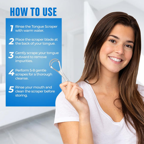 BASIC CONCEPTS Tongue Scraper for Adults (2 Pack), Reduce Bad Breath (Travel Cases Included), Stainless Steel Tongue Cleaners, 100% Metal Tongue S...
