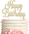 Happy Birthday Cake Topper - Premium Gold Metal - Happy Birthday Party Sparkly Rhinestone Decoration Makes a Great Centerpiece - Now Protected in ...