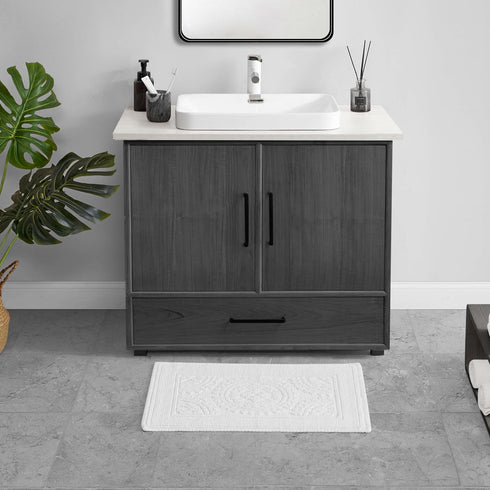 Jean Pierre New York Cotton StoneWash Medallion 17x24 in. Bath Rug, White...