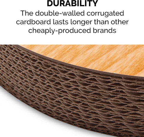 Furhaven Scratching Pad Ball Track Cat Toy w/ Catnip for Indoor Cats - Round Busy Box Scratcher - Tan, One Size...