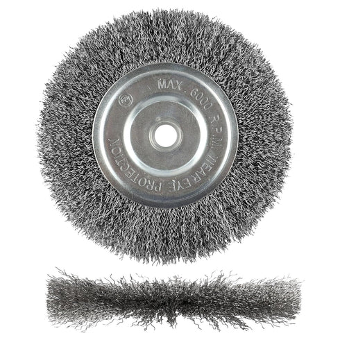 6-Inch Wire Wheel for Bench Grinder, 0.012 Carbon Steel, Bench Grinder Wire Wheel with 1/2" & 5/8" Arbor Hole...