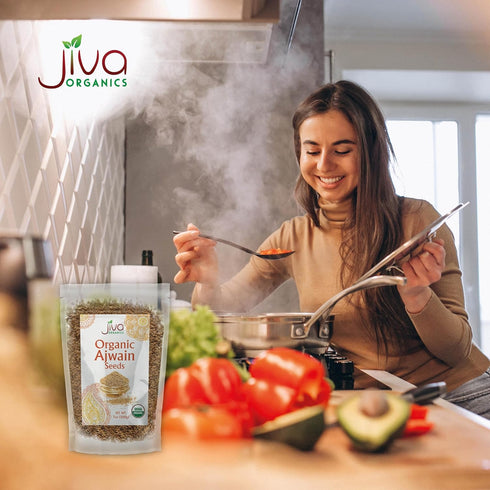 Jiva Organics Organic Ajwain Seeds 7 ounce Bag - Whole Carom Seed, Ajamo, 100% Natural & Non-GMO...
