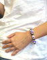 Linpeng Purple Glass Beads Polka Dots Bracelet, One Size...