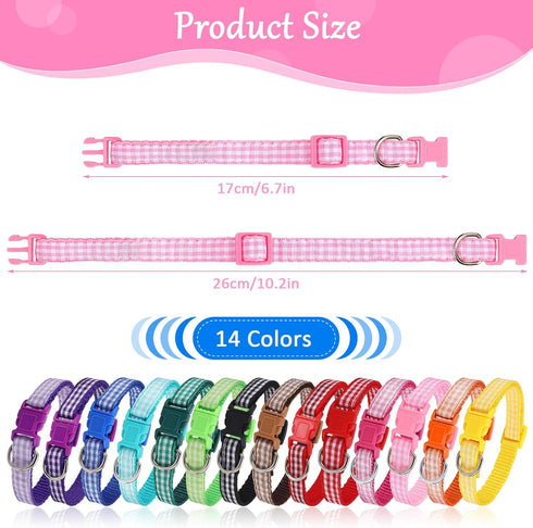 14pcs Puppy Collars for Litter Adjustable Whelping Puppy Collars Soft Nylon Whelping Collars Puppy Id Collars for Puppy Small Dogs(Small)...