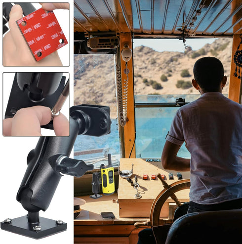 HYS Heavy Duty Drill Base Handheld Radio with Belt Clip Mount, Secure Grip,Versatile Compatibility, Professional-Grade Durability, Easy Installati...