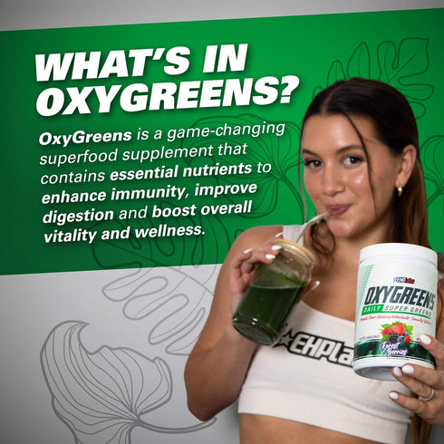 EHP Labs OxyGreens Super Greens Powder - Spirulina & Chlorella Superfood, Green Juice Powder & Greens Supplements with Prebiotic Fibre, Antioxidan...