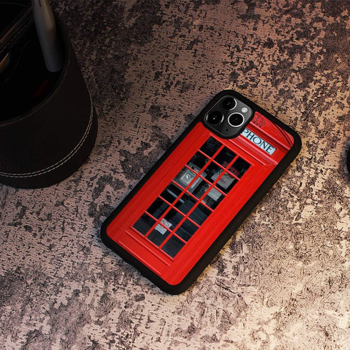for iPhone 11 Pro Max, Durable Protective Soft Back Case Phone Cover, HOT12016 Red Phone Booth...