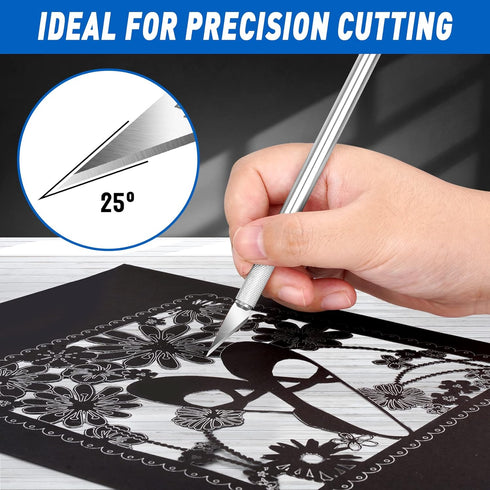 DIYSELF 100 PCS Exacto Knife Blades, SK5 Carbon Steel #11 Exacto Blades Refill Craft Art Knife Replacement Blade with Storage Case for Craft, Hobb...