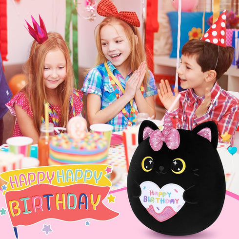 Happy Birthday Gift Black Cat Plush Toys-11'' Black Cat Plushies Anime Plush-Kawaii Birthday Plushie Stuffed Animals Cute Plushies, Black Cat Plus...