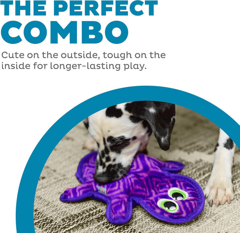 Outward Hound Durablez Tough Plush Squeaky Dog Toy, Gecko, Purple, Medium...