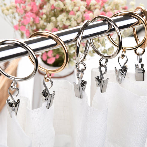 Coideal Small Curtain Clips for Hanging, 25 Pack Stainless Steel Fabric Hooks Trailer Awning Light Clips for RV Canopy Accessory, Camper Umbrella ...