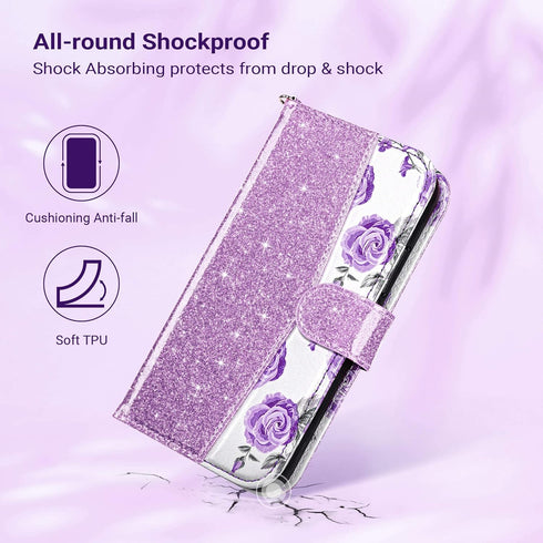 ULAK Compatible with iPhone 13 Wallet Case for Women, Premium PU Leather Flip Cover with Card Holder, Kickstand Feature Protective Purse Case for ...