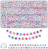 Amaney 1400 Pieces 4x7mm Alphabet Beads White Round Acrylic Colorful Letter Beads A-Z Heart Pattern Beads and Crystal Line for Jewelry Making Brac...