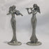 SEHAMANO Set of 2 Girls Playing Violin and Flute Figurine, Metal Sculpture Accent Piece, Ornament, Old-Fashioned Decorative Object for Home, Offic...