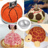 2Pcs Aluminum Hemisphere Pan, 8 Inch Sphere Half Ball Cake Pan, Nonstick 3D Round Shape Cake Molds for Baking, Football Cake Pan for Birthday Wedd...