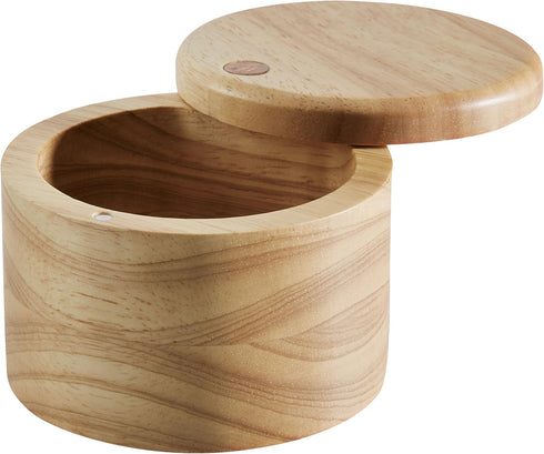 Ayesha Curry Pantryware Parawood Salt Cellar With Lid / Parawood Salt Box With Lid - 4 Inch, Brown...