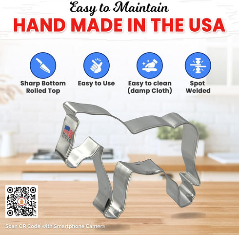 Horse Cookie Cutter - Made in the USA – Foose Cookie Cutters Tin Plated Steel Horse Cookie Mold (4 Inch)...