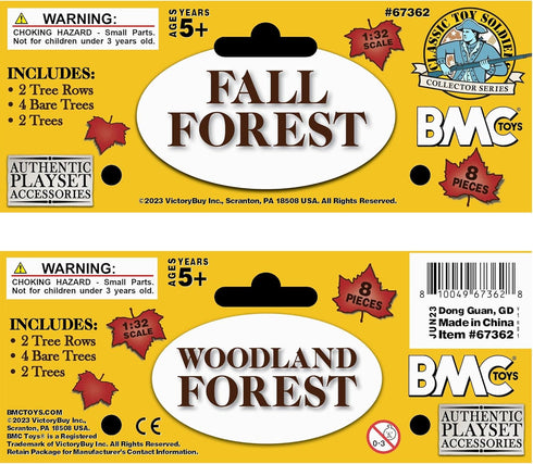 BMC CTS Fall Woodland Forest Trees - 8pc Plastic Playset Diorama Accessories...