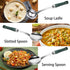 3-Piece 11-in Serving Spoons Set, Stainless Steel Cooking Spoons in Kitchen Large Buffet Serving Utensils Set, Easy to Clean, for Home Hotel Resta...