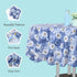 uxcell Seamless Waterproof Vinyl Round Tablecloth 60" Dia for Wedding/Restaurant/Parties Tablecloth Decoration Blue Flower Pattern Floral Printed...