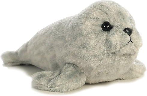 Aurora® Adorable Mini Flopsie™ Harbor Seal Stuffed Animal - Playful Ease - Timeless Companions - Gray 8 Inches...