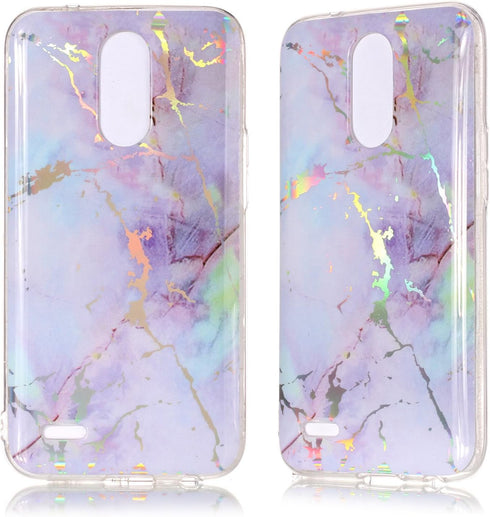 LG K20 V/ Plus/ Harmony/ K10 2017 3D Marble Glitter TPU Case - Pink Purple...